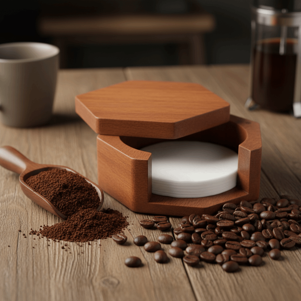 Masif Ahşap Altıgen Kahve Filt - Coffee Equipment Organizer incelemesi ve fiyatı